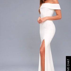White off the shoulder maxi dress